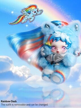 Rainbow Dash Skullpanda My Little Pony Plush Doll Pendant